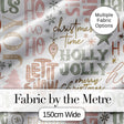 Christmas Typography Holiday Words Pastel Seamless Pattern Digital Print Fabric by the Metre UK Sewing Quilting Textile
