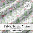 Pastel Green Wreath Ribbon Christmas Tree Seamless Pattern Digital Print Fabric by the Metre UK Sewing Quilting Textile
