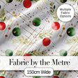 Modern Red Green Baubles Gold Splash Festive Seamless Pattern Digital Print Fabric by the Metre UK Sewing Quilting Textile