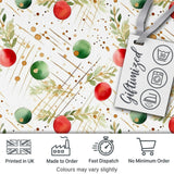 Modern Red Green Baubles Gold Splash Festive Seamless Pattern Digital Print Fabric by the Metre UK Sewing Quilting Textile