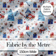 Cute Snowman Family Gifts Candy Christmas Seamless Pattern Digital Print Fabric by the Metre UK Sewing Quilting Textile