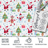 Santa Reindeer Snowman Christmas Tree Gifts Seamless Pattern Digital Print Fabric by the Metre UK Sewing Quilting Textile