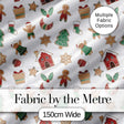 Cute Gingerbread Cookies Stars Tree House Seamless Pattern Digital Print Fabric by the Metre UK Sewing Quilting Textile