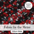 Red Grey Black 3D Cube Abstract Seamless Pattern Digital Print Fabric by the Metre UK Sewing Quilting Textile