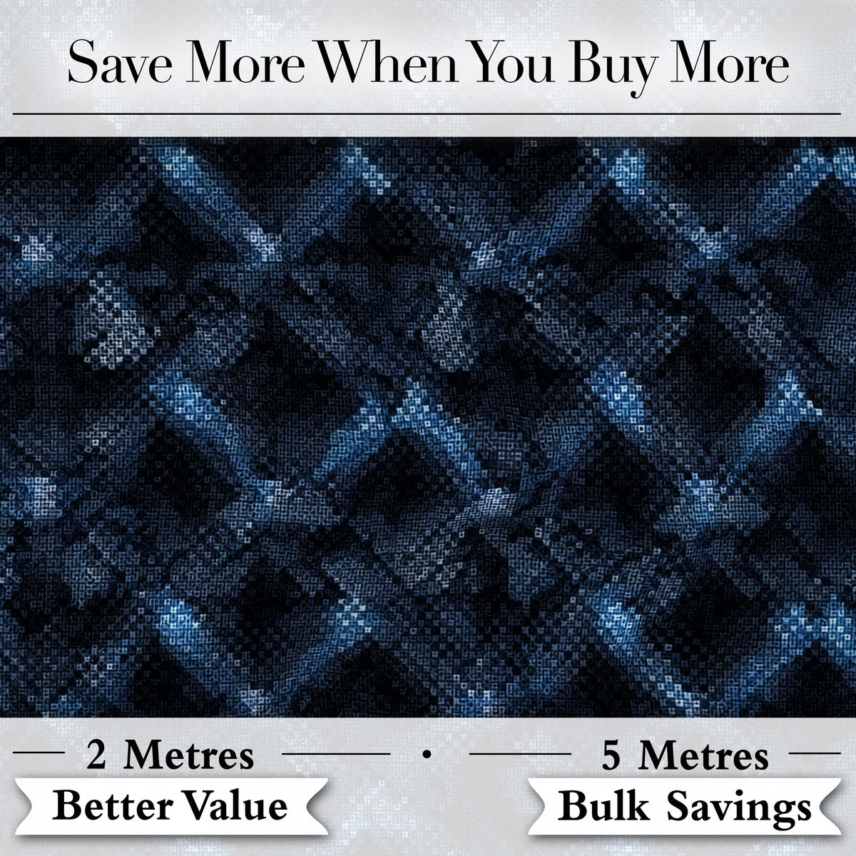 Dark Blue Pixel Texture Abstract Seamless Pattern Digital Print Fabric by the Metre UK Sewing Quilting Textile