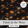 Golden Brown 3D Cube Block Abstract Seamless Pattern Digital Print Fabric by the Metre UK Sewing Quilting Textile