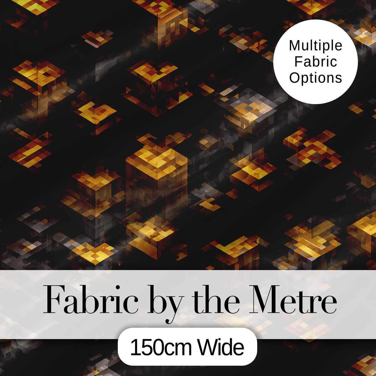 Golden Brown 3D Cube Block Abstract Seamless Pattern Digital Print Fabric by the Metre UK Sewing Quilting Textile