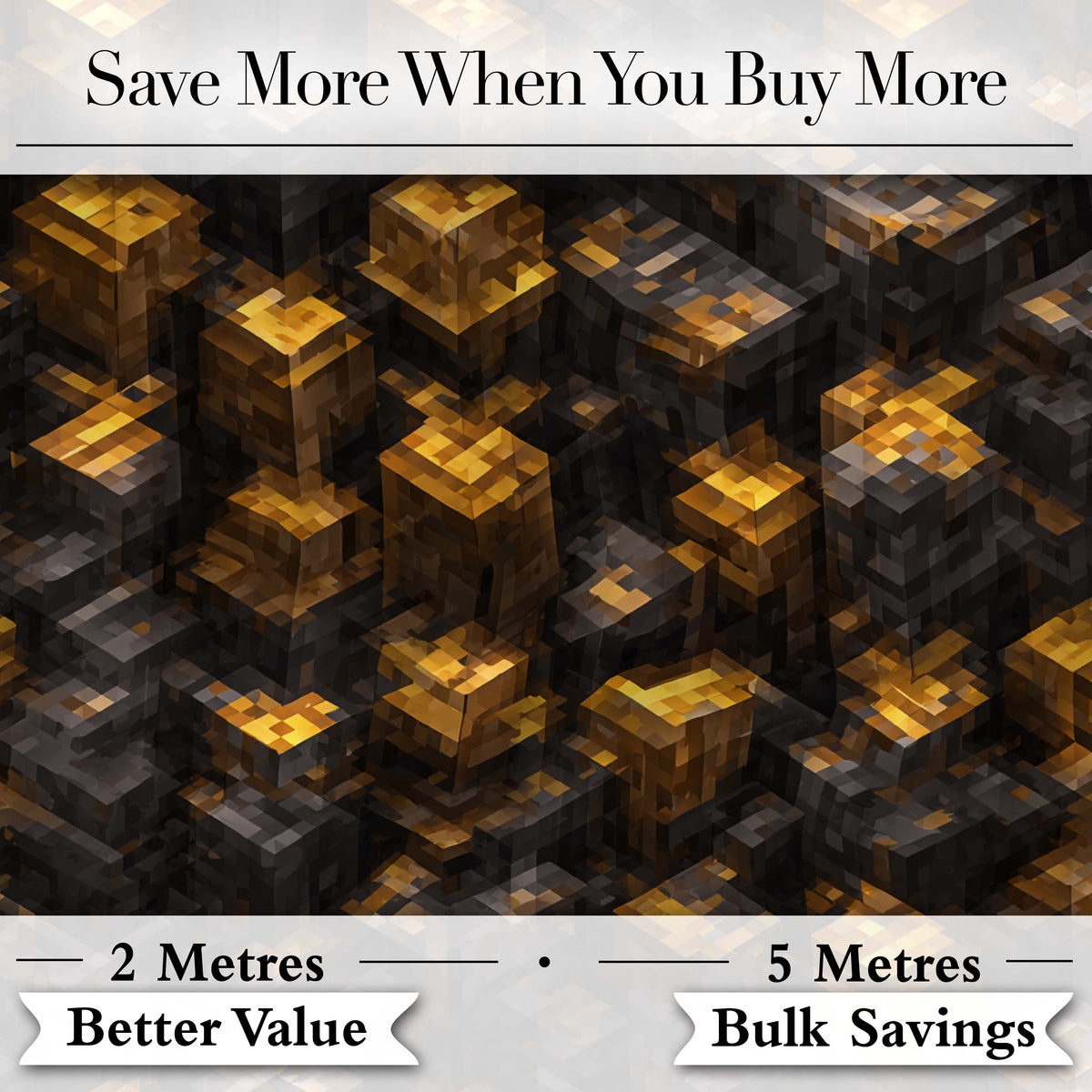 Golden Brown 3D Cube Block Abstract Seamless Pattern Digital Print Fabric by the Metre UK Sewing Quilting Textile