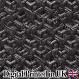 Grey Industrial Cube Texture Abstract Seamless Pattern Digital Print Fabric by the Metre UK Sewing Quilting Textile