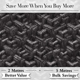 Grey Industrial Cube Texture Abstract Seamless Pattern Digital Print Fabric by the Metre UK Sewing Quilting Textile