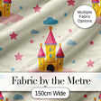 Cute Fantasy Castle Clouds Stars Seamless Pattern Digital Print Fabric by the Metre UK Sewing Quilting Textile