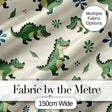 Cute Cartoon Crocodiles Jungle Leaves Playful Animal Seamless Pattern Digital Print Fabric by the Metre UK Sewing Quilting Textile