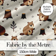 Cute Beavers Forest Trees Woodland Animals Seamless Pattern Digital Print Fabric by the Metre UK Sewing Quilting Textile