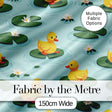 Cute Ducks on Lily Pads Pond Nature Seamless Pattern Digital Print Fabric by the Metre UK Sewing Quilting Textile