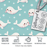 Cute Baby Seals Ocean Bubbles Kawaii Marine Seamless Pattern Digital Print Fabric by the Metre UK Sewing Quilting Textile