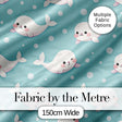 Cute Baby Seals Ocean Bubbles  Marine Seamless Pattern Digital Print Fabric by the Metre UK Sewing Quilting Textile