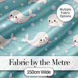 Cute Baby Seals Ocean Bubbles  Marine Seamless Pattern Digital Print Fabric by the Metre UK Sewing Quilting Textile