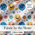 Cute Smiling Balloons Hearts and Stars Fun Party Seamless Pattern Digital Print Fabric by the Metre UK Sewing Quilting Textile