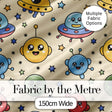 Cute Cartoon UFO Aliens Galaxy Stars Space Seamless Pattern Digital Print Fabric by the Metre UK Sewing Quilting Textile