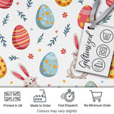 Cute Easter Bunnies Eggs Spring Floral Seamless Pattern Digital Print Fabric by the Metre UK Sewing Quilting Textile