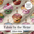 Cute Birthday Cupcakes Sweet Treat Candles Seamless Pattern Digital Print Fabric by the Metre UK Sewing Quilting Textile