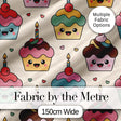 Cute Kawaii Birthday Cupcakes Hearts Candle Sprinkles Pastel Seamless Pattern Digital Print Fabric by the Metre UK Sewing Quilting Textile