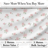 Soft Pink Watercolor Roses Floral Elegant Seamless Pattern Digital Print Fabric by the Metre UK Sewing Quilting Textile