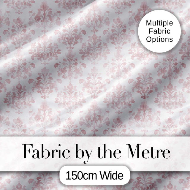 Soft Pink Damask Ornamental Classic Vintage Seamless Pattern Digital Print Fabric by the Metre UK Sewing Quilting Textile
