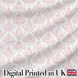 Soft Pink Damask Ornamental Classic Vintage Seamless Pattern Digital Print Fabric by the Metre UK Sewing Quilting Textile