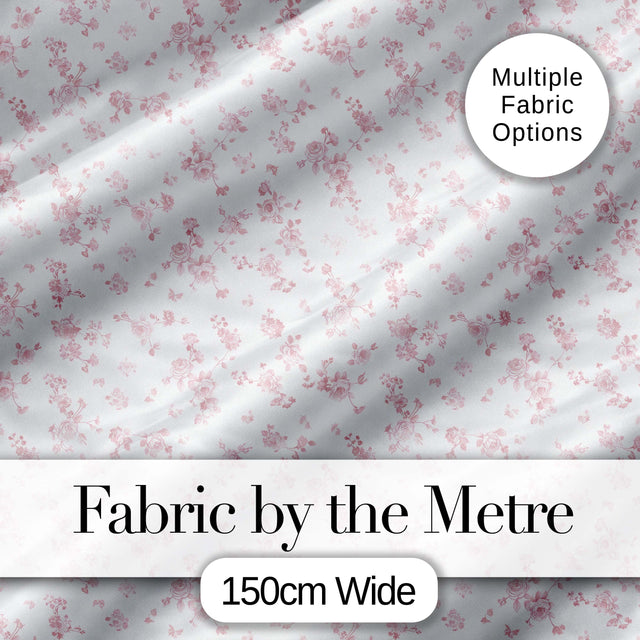 Soft Pink Tiny Floral Sprigs Vintage Ditsy Seamless Pattern Digital Print Fabric by the Metre UK Sewing Quilting Textile