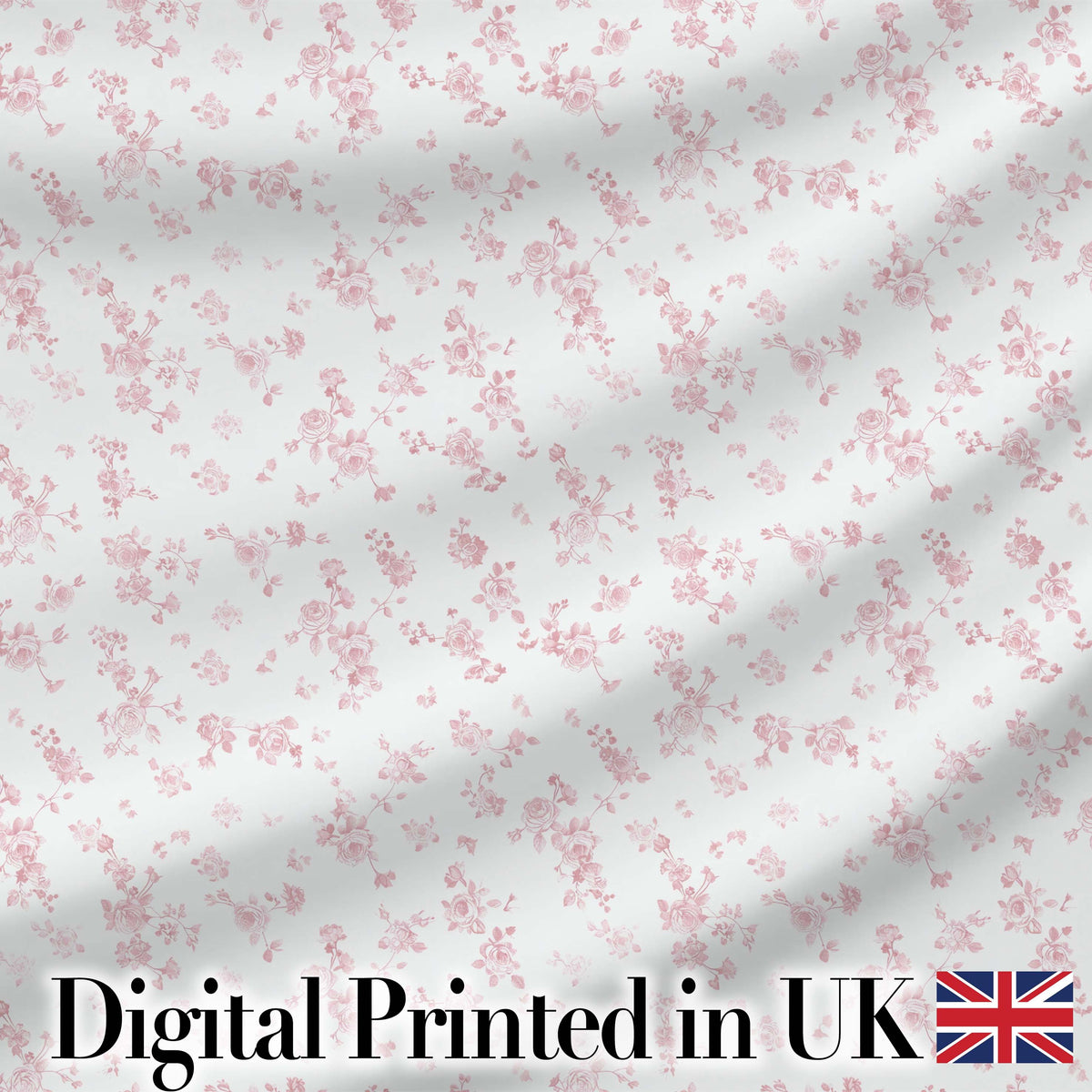Soft Pink Tiny Floral Sprigs Vintage Ditsy Seamless Pattern Digital Print Fabric by the Metre UK Sewing Quilting Textile