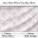 Soft Pink Large Damask Classic Elegant Vintage Seamless Pattern Digital Print Fabric by the Metre UK Sewing Quilting Textile