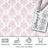 Soft Pink Large Damask Classic Elegant Vintage Seamless Pattern Digital Print Fabric by the Metre UK Sewing Quilting Textile