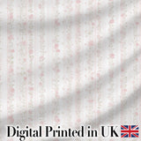 Soft Pink Floral Stripe Vintage Garden Seamless Pattern Digital Print Fabric by the Metre UK Sewing Quilting Textile