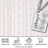 Soft Pink Floral Stripe Vintage Garden Seamless Pattern Digital Print Fabric by the Metre UK Sewing Quilting Textile