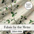 Delicate White Floral Vine on Textured Beige Elegant Seamless Pattern Digital Print Fabric by the Metre UK Sewing Quilting Textile