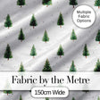 Mini Christmas Tree Winter Holiday Snowy Seamless Pattern Digital Print Fabric by the Metre UK Sewing Quilting Textile