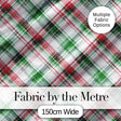 Watercolor Red Green Christmas Tartan Plaid Festive Seamless Pattern Digital Print Fabric by the Metre UK Sewing Quilting Textile