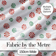 Watercolor Peppermint Candy Red Green Holiday Seamless Pattern Digital Print Fabric by the Metre UK Sewing Quilting Textile