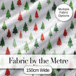 Watercolor Mini Christmas Trees Red Green Holiday Seamless Pattern Digital Print Fabric by the Metre UK Sewing Quilting Textile