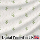 Elegant Tulip Floral Frame Neutral Seamless Pattern Digital Print Fabric by the Metre UK Sewing Quilting Textile