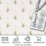 Elegant Tulip Floral Frame Neutral Seamless Pattern Digital Print Fabric by the Metre UK Sewing Quilting Textile