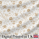 Vintage Beige Floral Botanical Elegant Seamless Pattern Digital Print Fabric by the Metre UK Sewing Quilting Textile