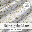 Soft White Blossom Floral Branch Seamless Pattern Digital Print Fabric by the Metre UK Sewing Quilting Textile