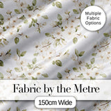 Soft White Blossom Floral Branch Seamless Pattern Digital Print Fabric by the Metre UK Sewing Quilting Textile