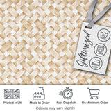 Woven Basket Texture Natural Beige Seamless Pattern Digital Print Fabric by the Metre UK Sewing Quilting Textile