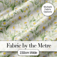 Watercolor Daisy Wildflower Meadow Botanical Seamless Pattern Digital Print Fabric by the Metre UK Sewing Quilting Textile