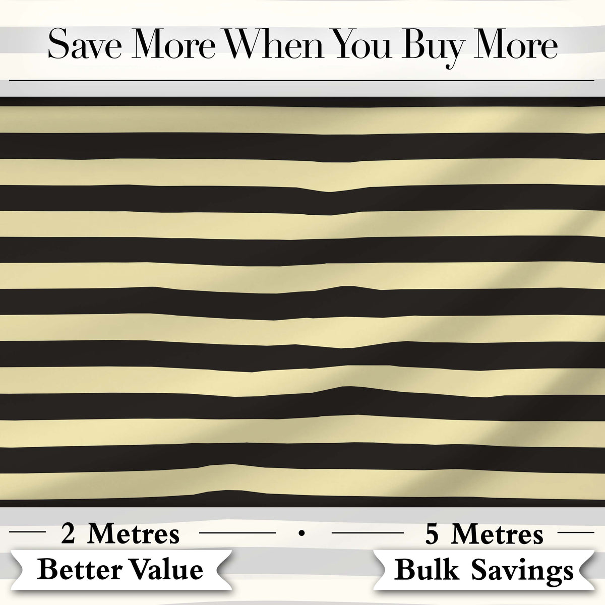 Bold Black and Yellow Stripe Modern Seamless Pattern Digital Print Fabric by the Metre UK Sewing Quilting Textile