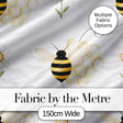 Soft Honey Bee and Daisy Garden Seamless Pattern Digital Print Fabric by the Metre UK Sewing Quilting Textile