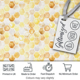 Watercolor Honeycomb Hexagon Sweet Honey Seamless Pattern Digital Print Fabric by the Metre UK Sewing Quilting Textile